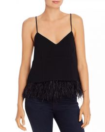 Cinq  amp agrave  Sept Narcissa Ostrich Feather-Trimmed Cr amp ecirc pe Top Women - Bloomingdale s at Bloomingdales